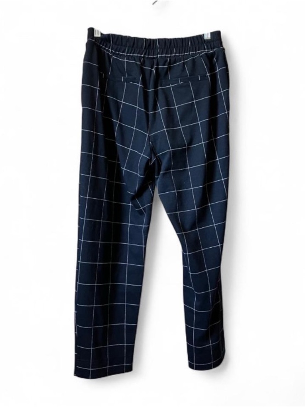 A New Day Windowpane Plaid Pull-On Ankle Black White Trousers size Medium - Picture 3 of 6